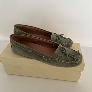 L’Autre Chose Olive Green Suede Loafers – Size  EU 38 (approx. US 7.5-8)  Italy